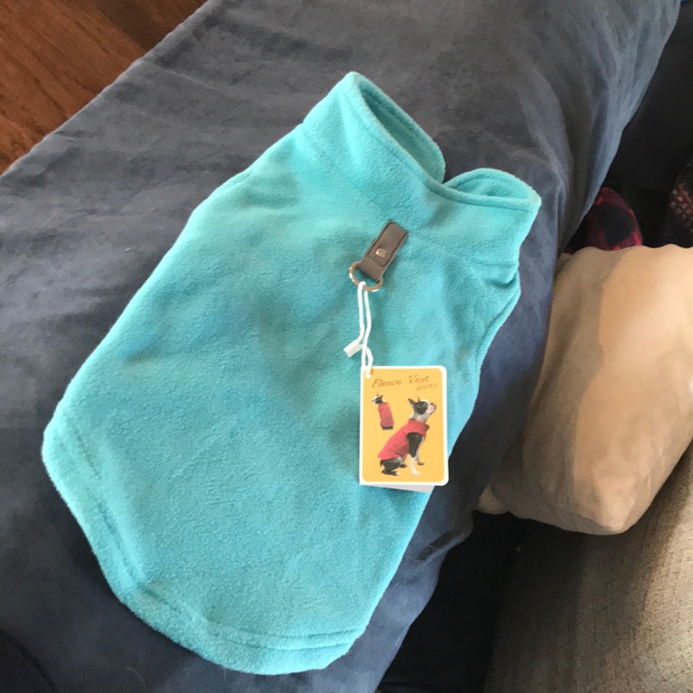 Fleece Dog / Pet Sweater Large 15” Chest Turquoise